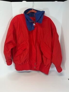 Vintage London Fog Red & Blue Full Zip Bomber Jacket Size Men's M REG